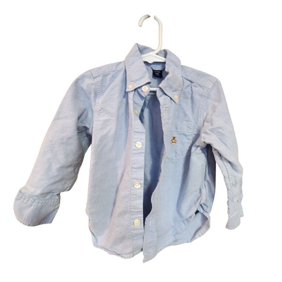 BabyGap Toddler Button-Up Oxford Shirt Long Sleeve Light Blue 3 Years - Picture 1 of 3